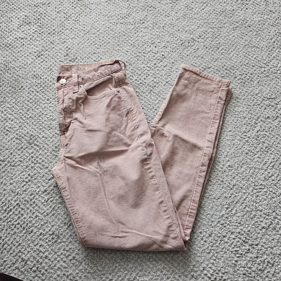 American Eagle Outfitters Pants - AMERICAN EAGLE Pink Corduroy Pants Cotton Blend 00 Regular AE